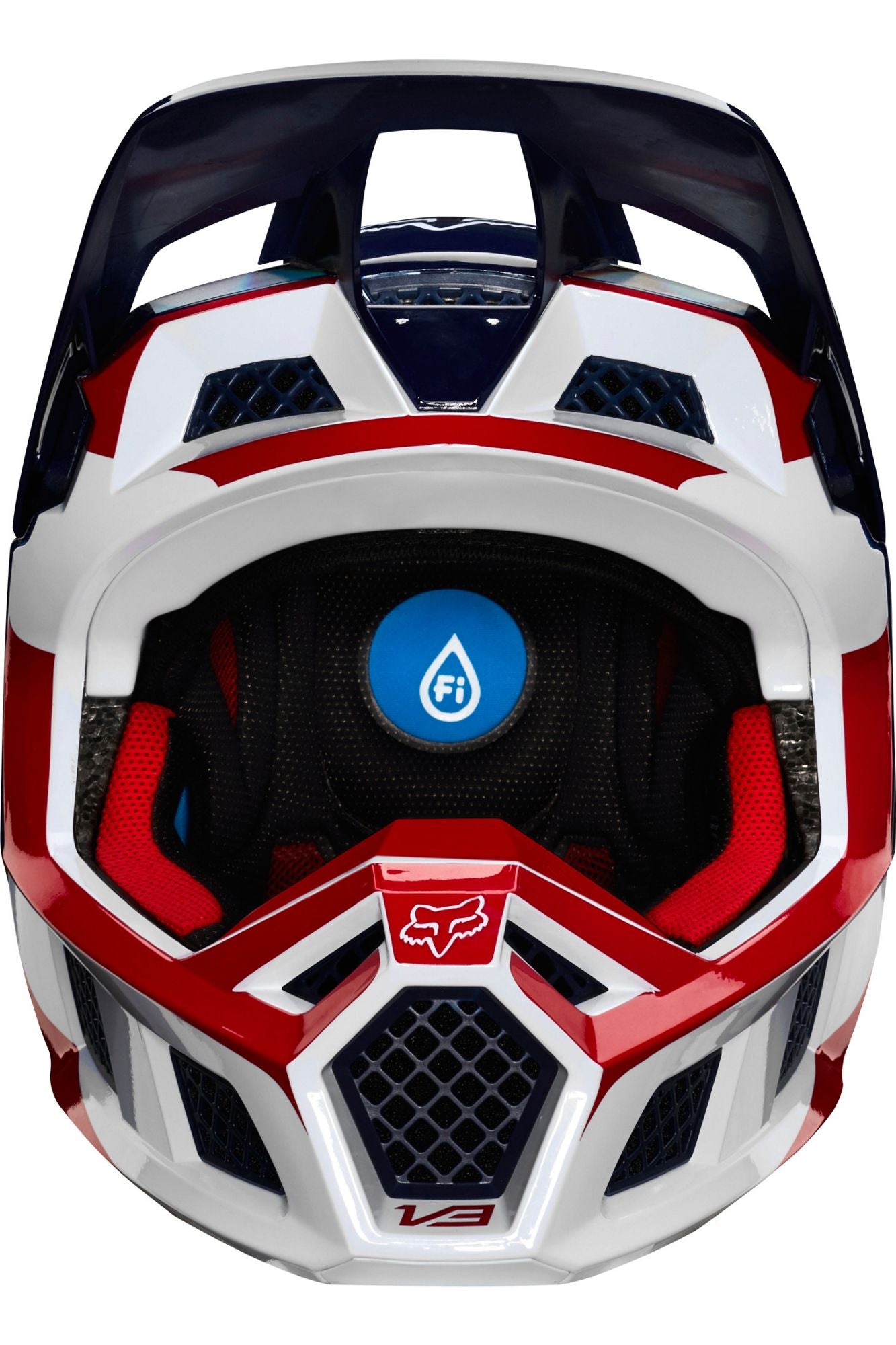 Casco Moto V3 Prey Blanco/Rojo/Azul Fox | Casco Moto Fox casco fox racing motocross mtb