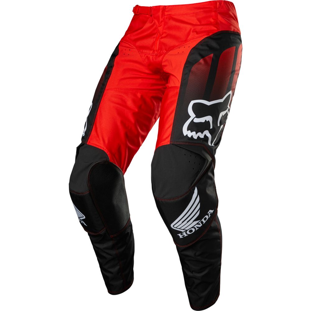 Pantalon Moto 180 Honda Negro/Rojo Fox