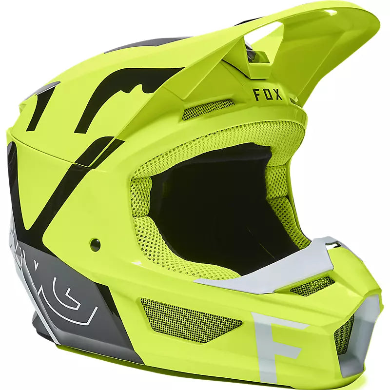 Casco Moto Niño V1 Skew Amarillo Fox