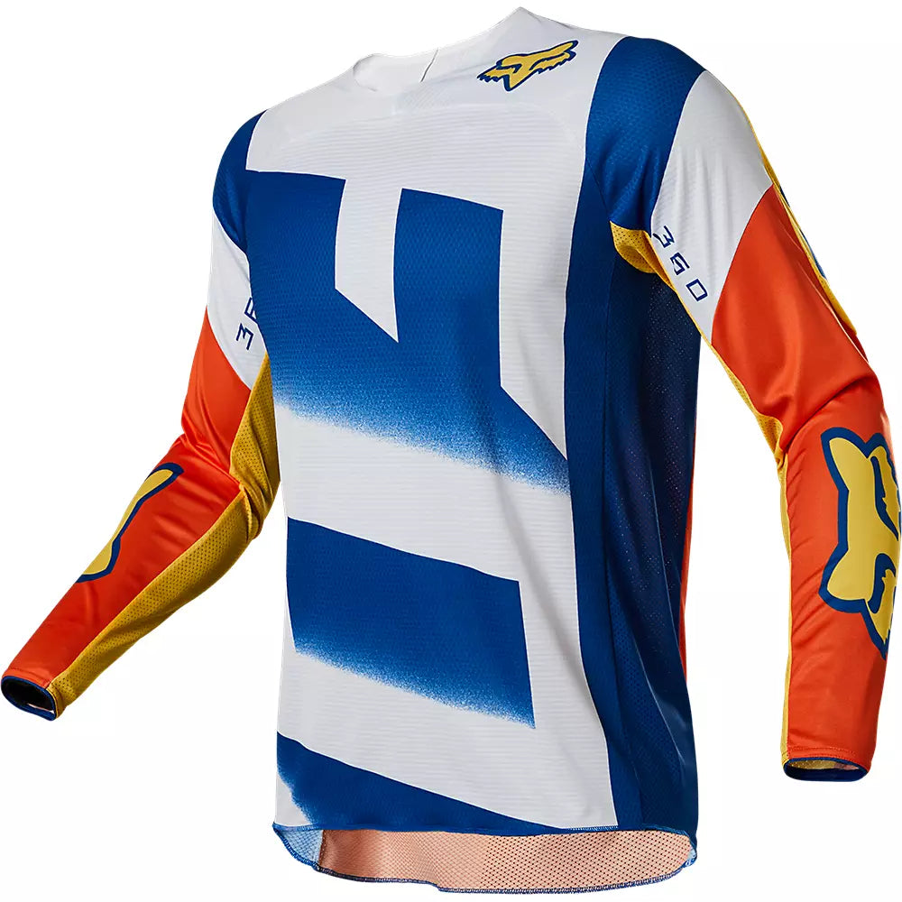 Polera Moto 360 RKANE Azul/Naranjo Fox