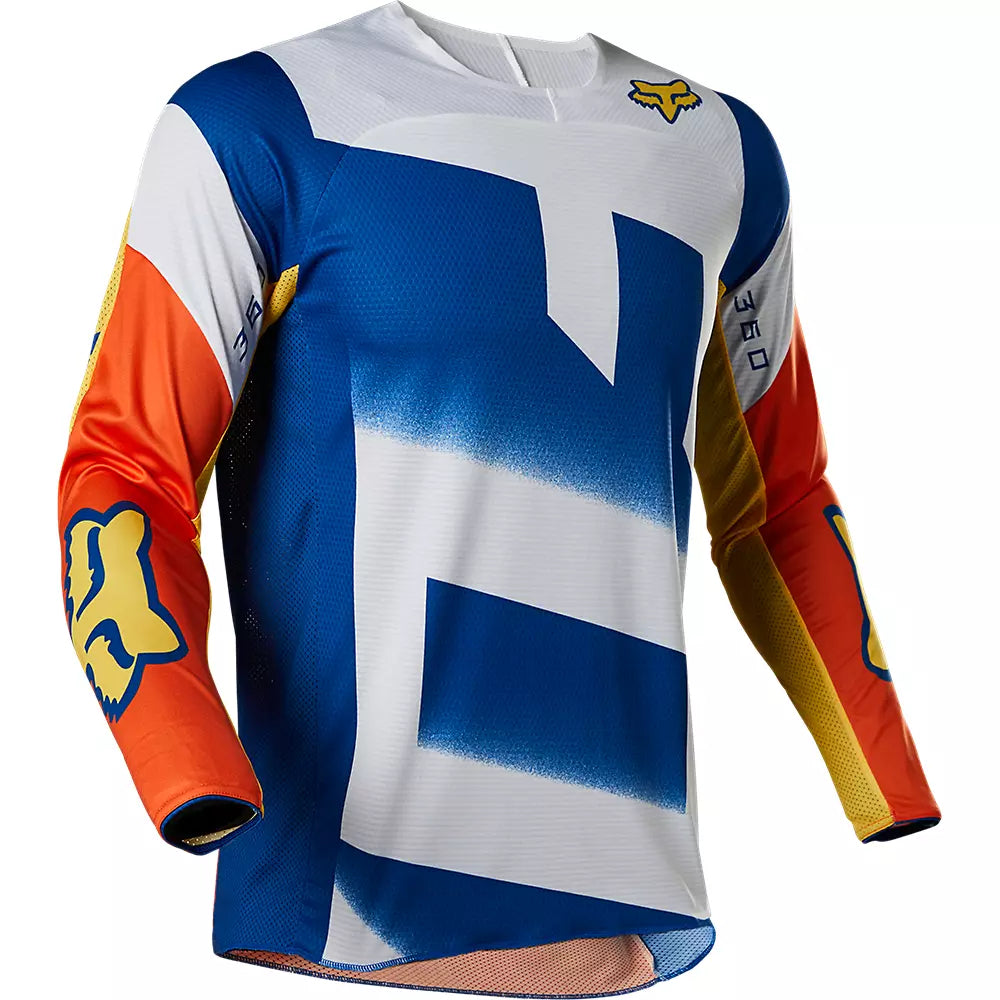 Polera Moto 360 RKANE Azul/Naranjo Fox