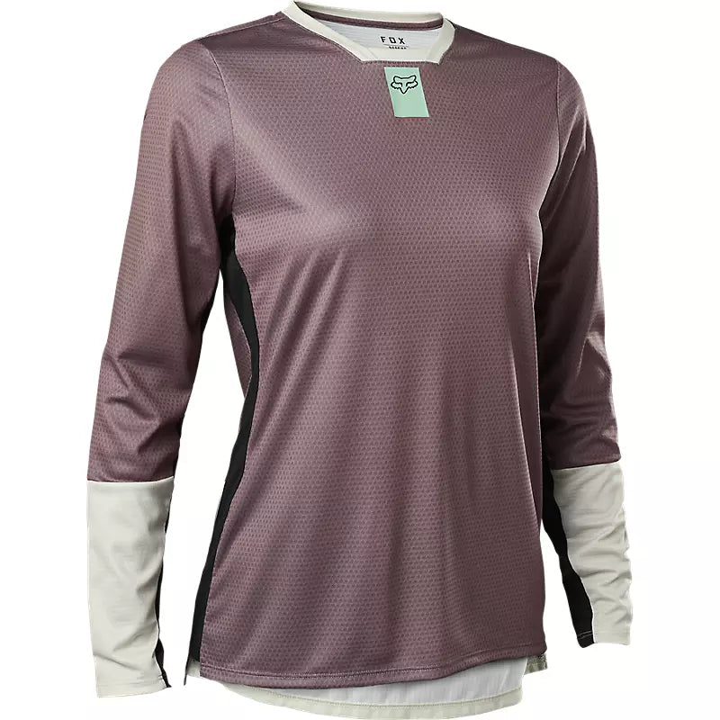 Polera Bicicleta Mujer Defend Manga Larga Morado Fox