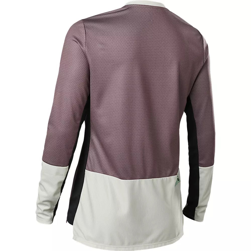Polera Bicicleta Mujer Defend Manga Larga Morado Fox