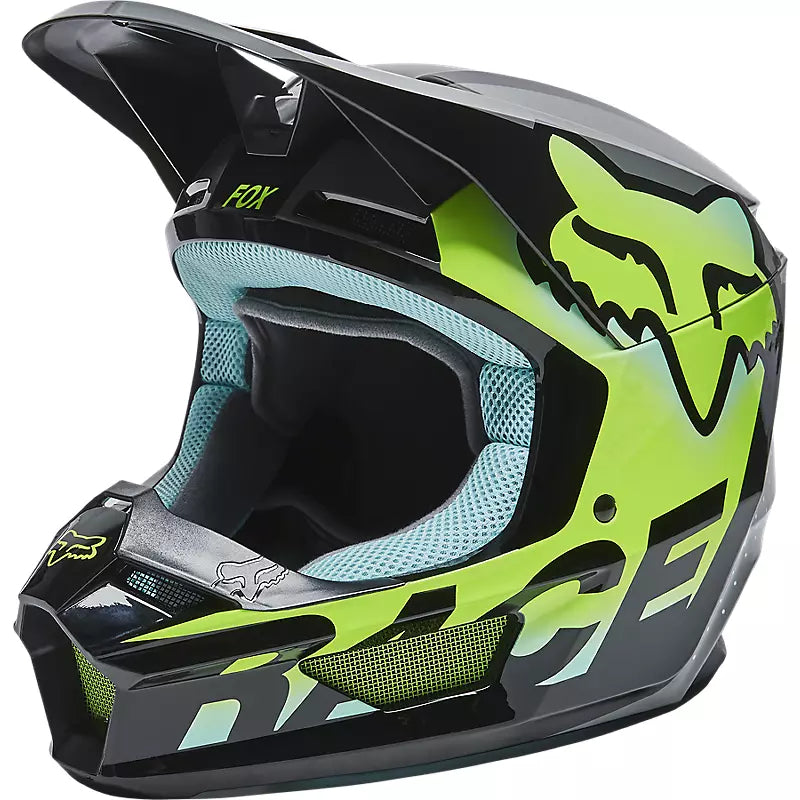 Casco Moto Niño V1 Trice Verde Fox