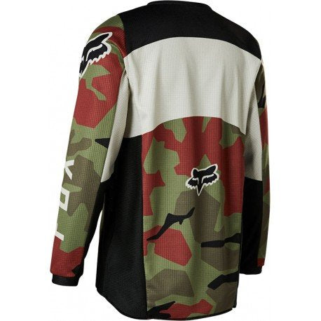 Polera Moto Niño 180 BNKR Camo Verde Fox polera moto fox motocross