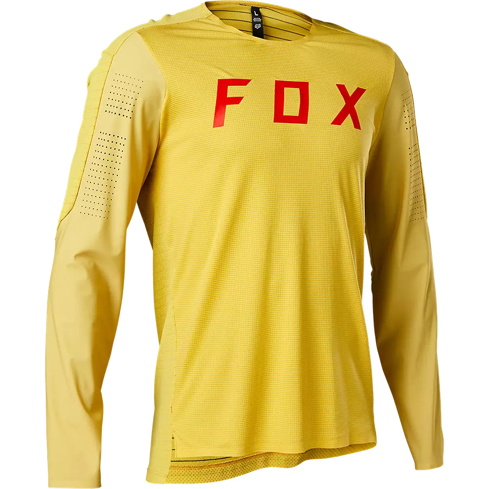 Polera Bicicleta Flexair Pro Manga Larga Amarillo Fox