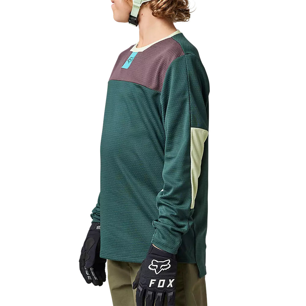 Polera Bicicleta Niño Defend Manga Larga Esmeralda Fox