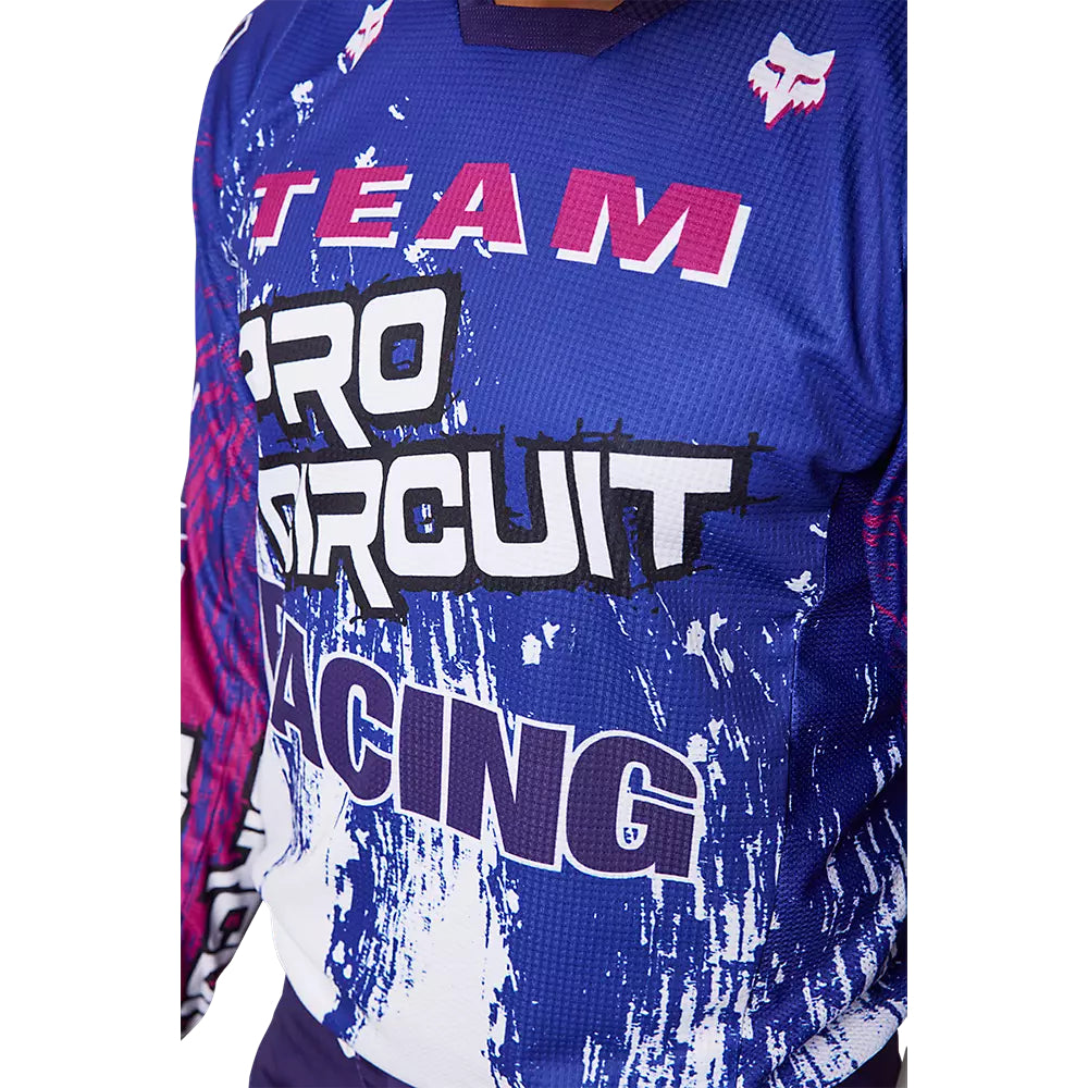 Polera Moto 180 Pro Circuit Blanco/Azul Fox
