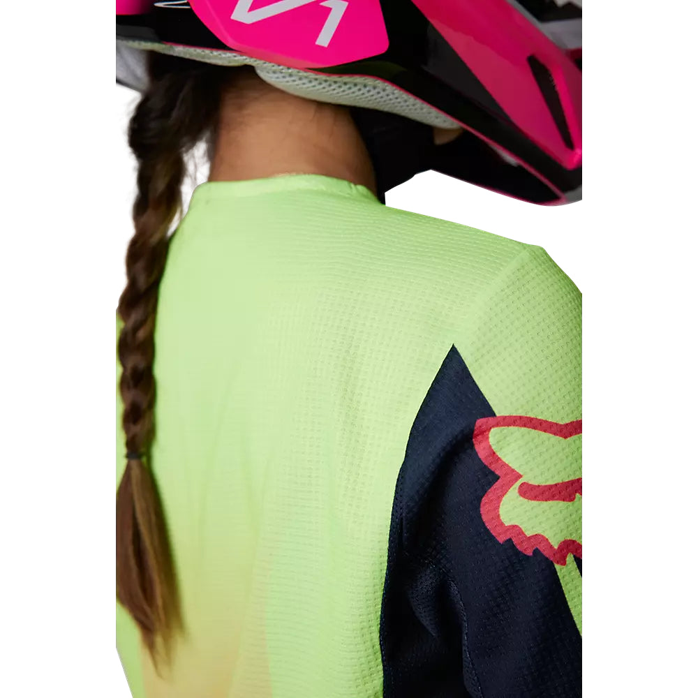 Polera Moto Mujer 180 Leed Rosado/Amarillo Fox