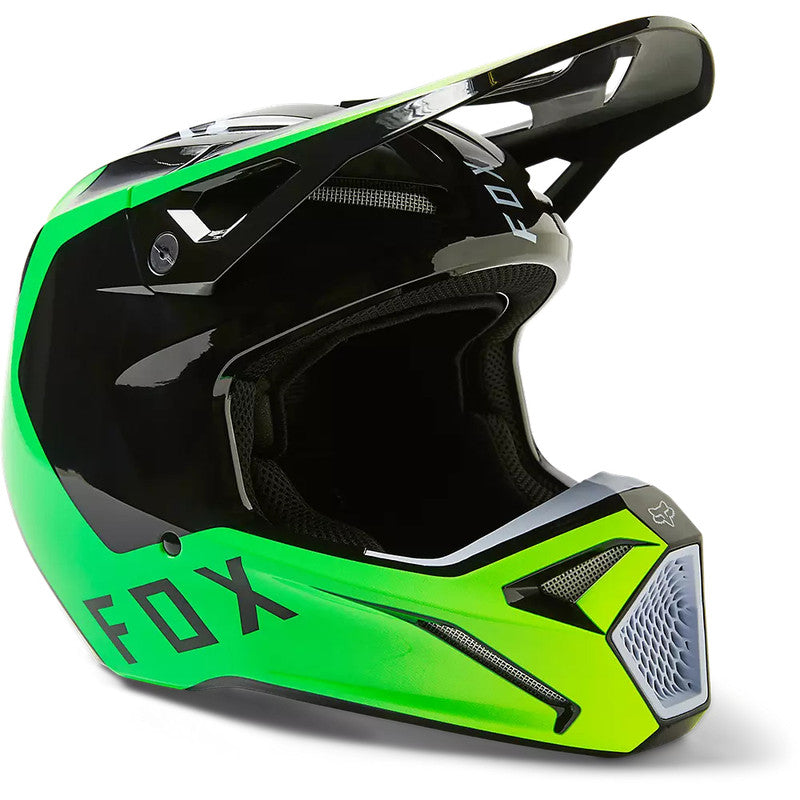 Casco Moto V1 Dpth Negro/Verde Fox