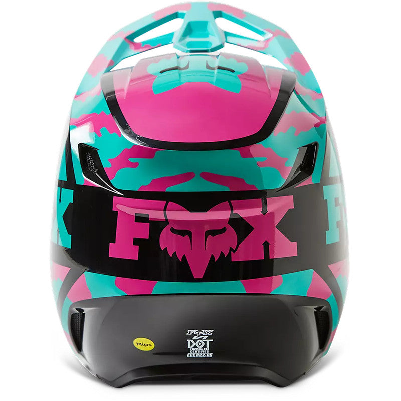 Casco Moto V1 Nuklr Celeste/Rosado Fox