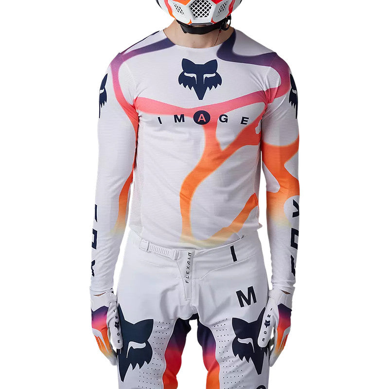 Polera Moto Flexair Ryvr Edicion Limitada Blanco/Azul/Rosado Fox