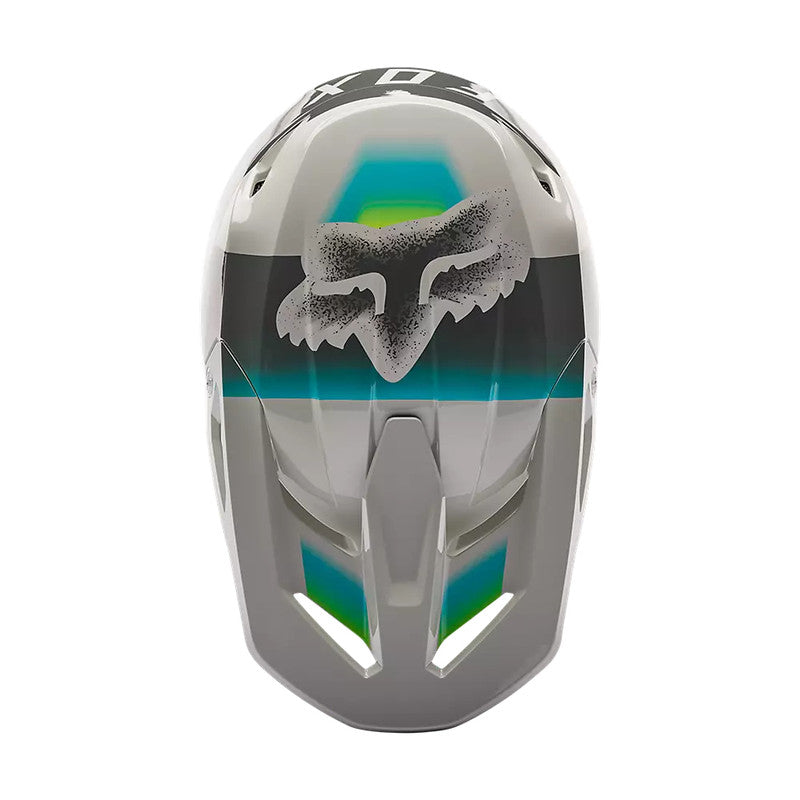Casco Moto V1 Horyzn Gris/Negro/Amarillo Fox