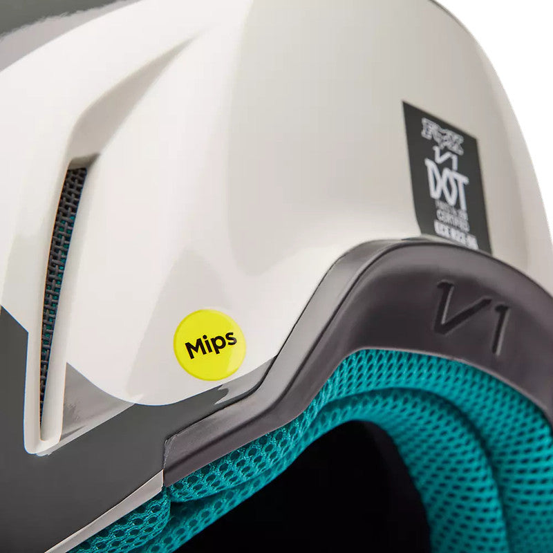 Casco Moto V1 Horyzn Gris/Negro/Amarillo Fox