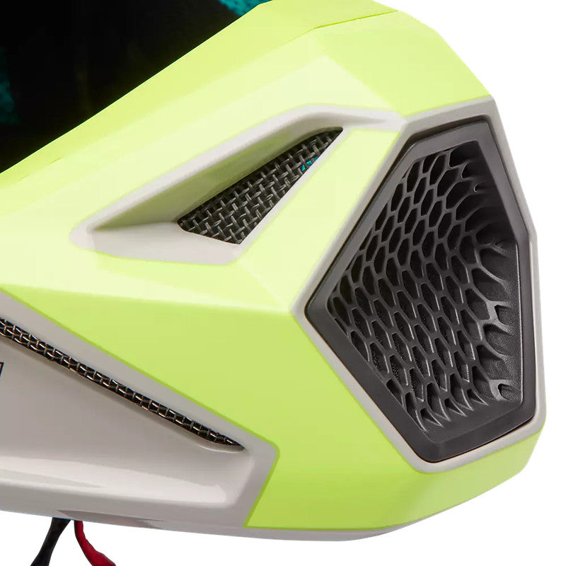 Casco Moto V1 Horyzn Gris/Negro/Amarillo Fox