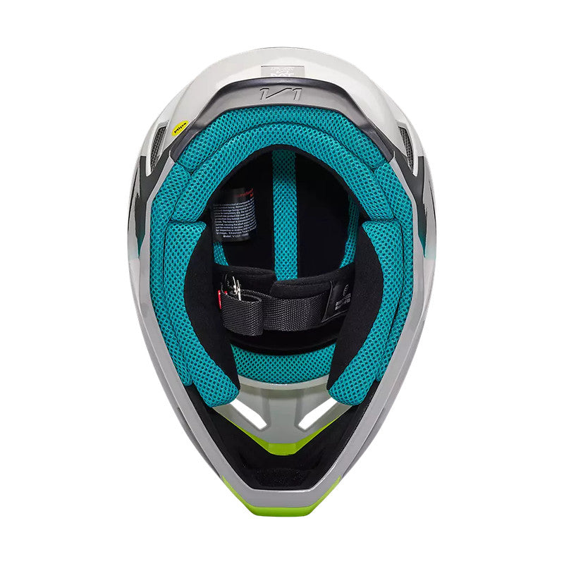 Casco Moto V1 Horyzn Gris/Negro/Amarillo Fox