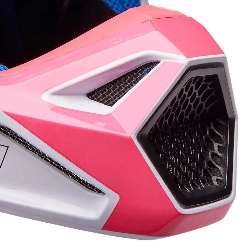 Casco Moto V1 Horyzn Negro/Blanco/Rosado Fox