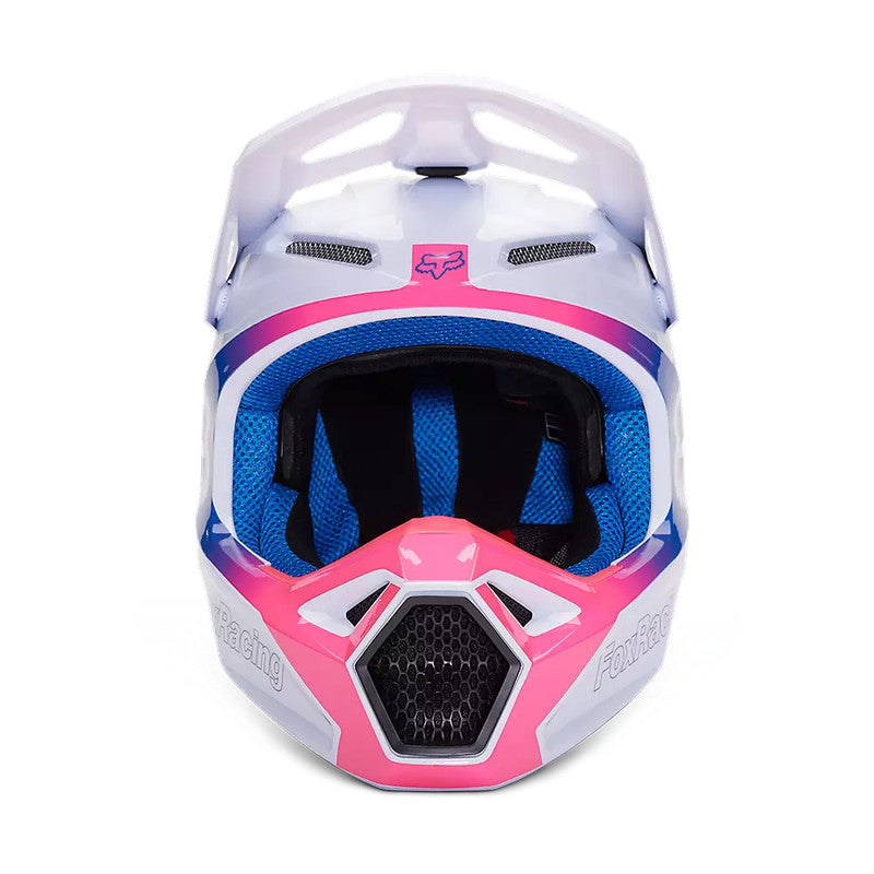 Casco Moto V1 Horyzn Negro/Blanco/Rosado Fox