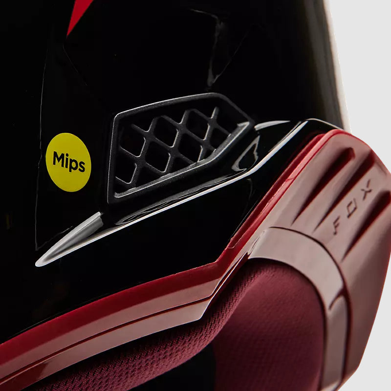 Casco Bicicleta Rampage Pro Carbon MIPS® Glnt Negro/Rojo Fox