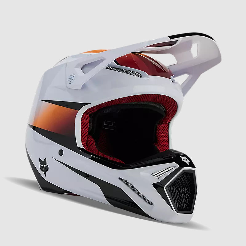 Casco Moto V1 Flora Blanco/Negro Fox
