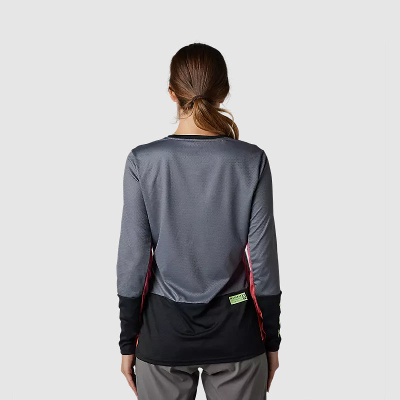 Polera Bicicleta Mujer Defend Race Manga Larga Gris Fox