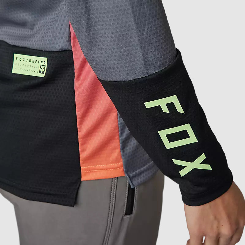 Polera Bicicleta Mujer Defend Race Manga Larga Gris Fox