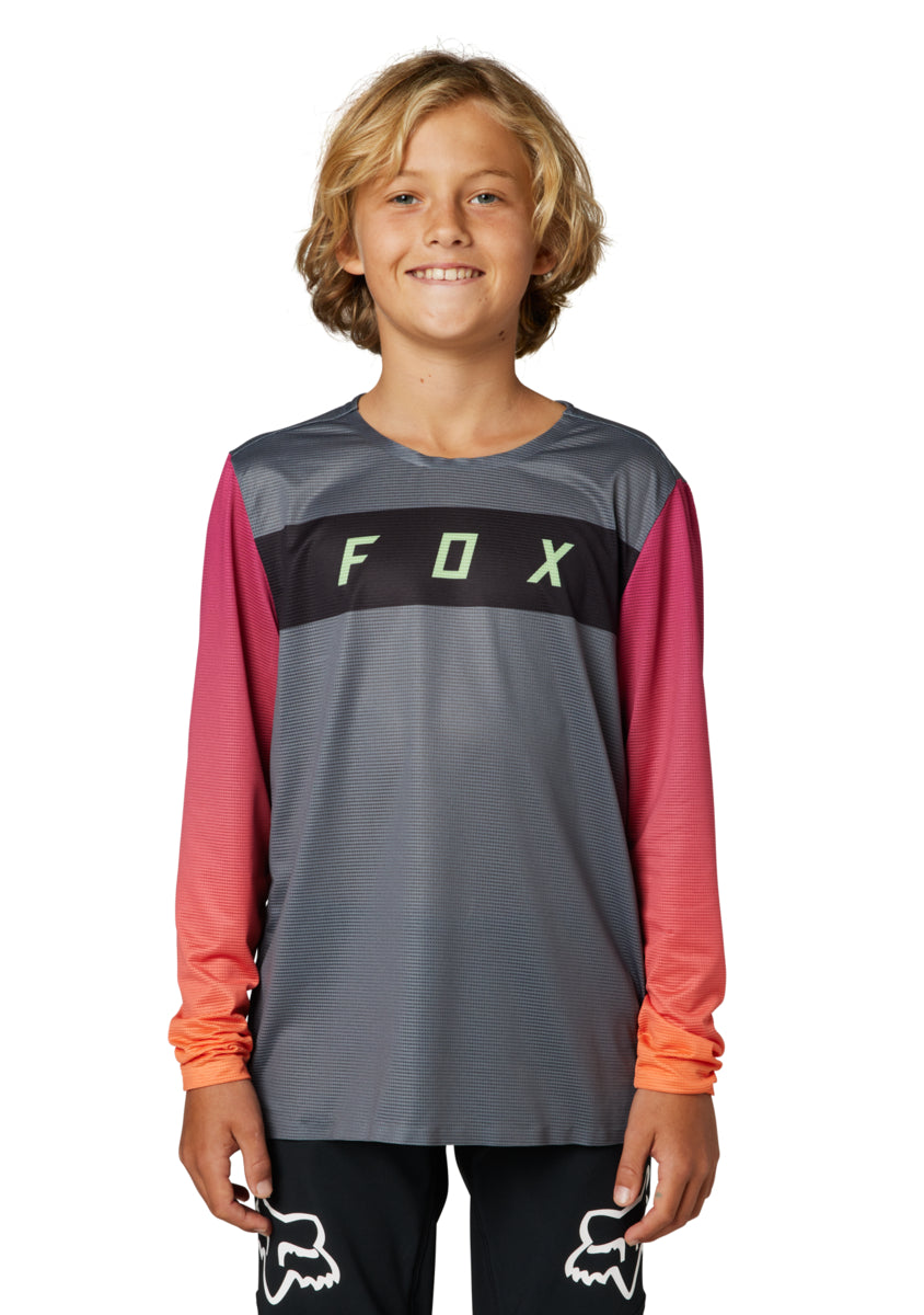 Polera Bicicleta Niño Flexair Manga Larga Gris Fox