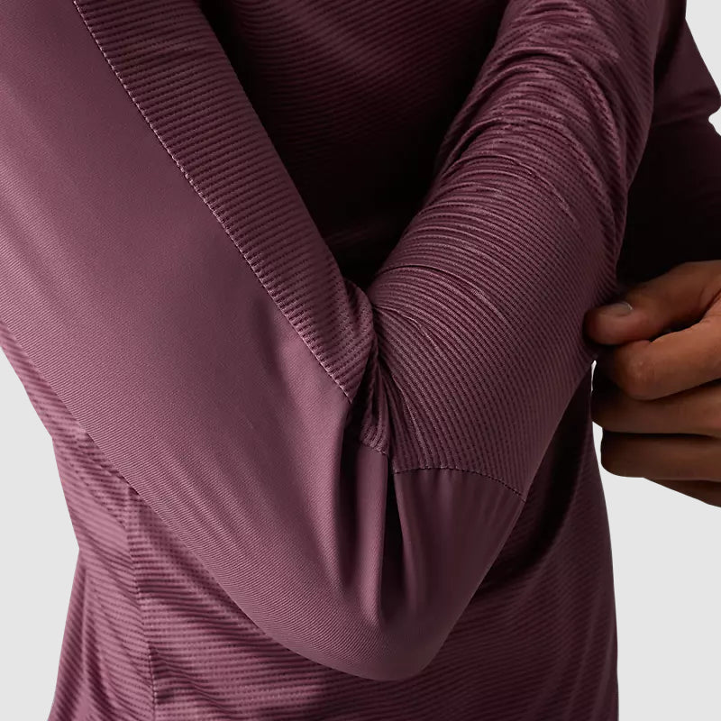 Polera Bicicleta Flexair Ascent Manga Larga Burdeo Fox