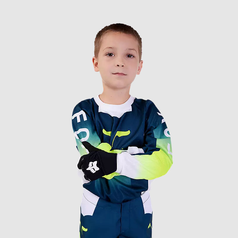 Polera Moto Infantil 180 Flora Azul Petroleo Fox polera moto fox motocross