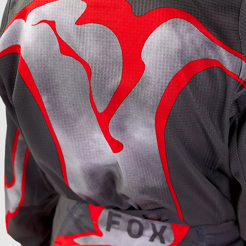 Polera Moto Niño 180 Atlas Gris/Rojo Fox polera moto fox motocross