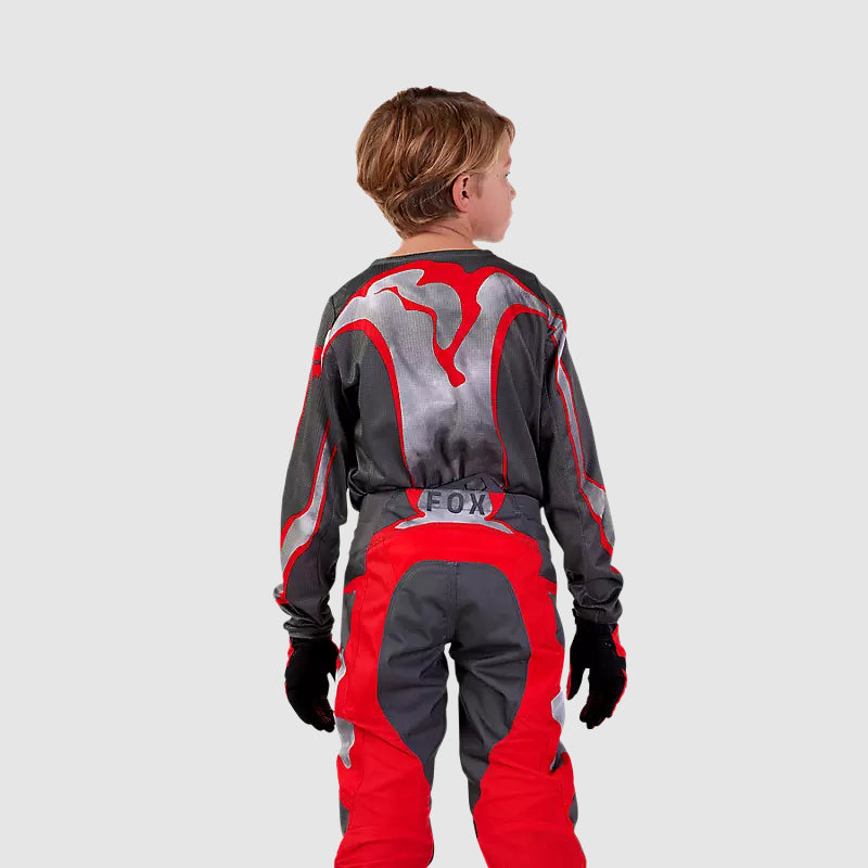 Polera Moto Niño 180 Atlas Gris/Rojo Fox