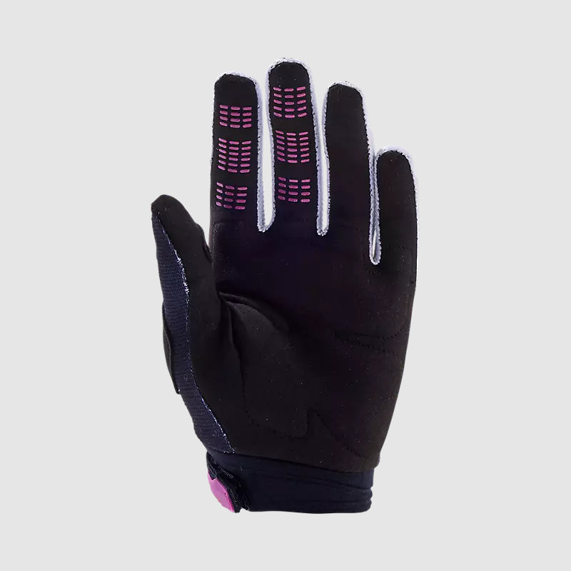 Guantes Moto Niña 180 Flora Negro/Rosado Fox