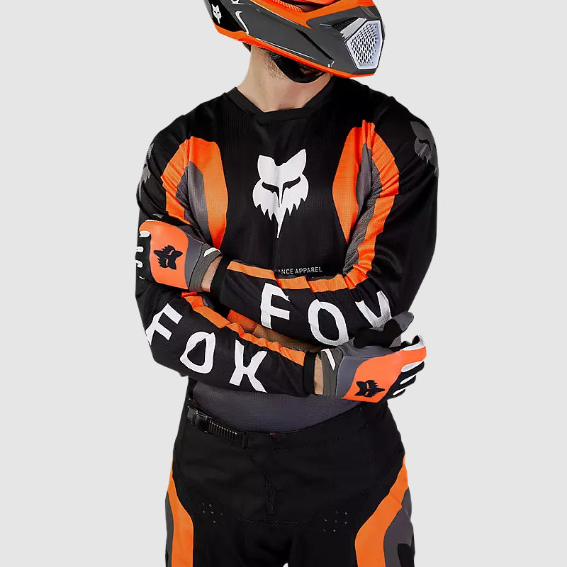 Polera Moto 180 Ballast Negro/Naranjo Fox