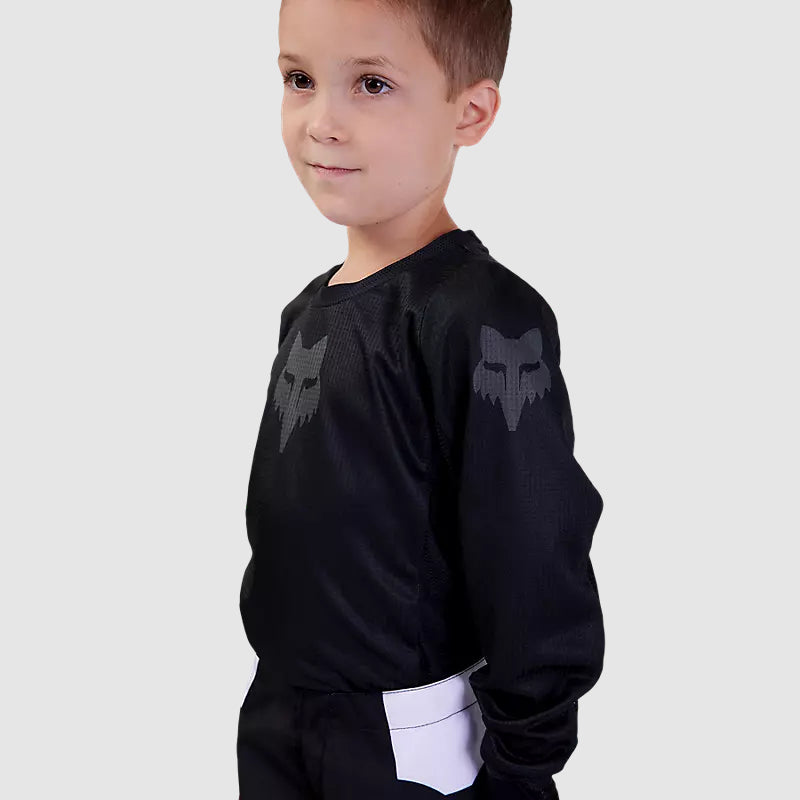 Polera Moto Infantil 180 Blackout Negro Fox polera moto fox motocross