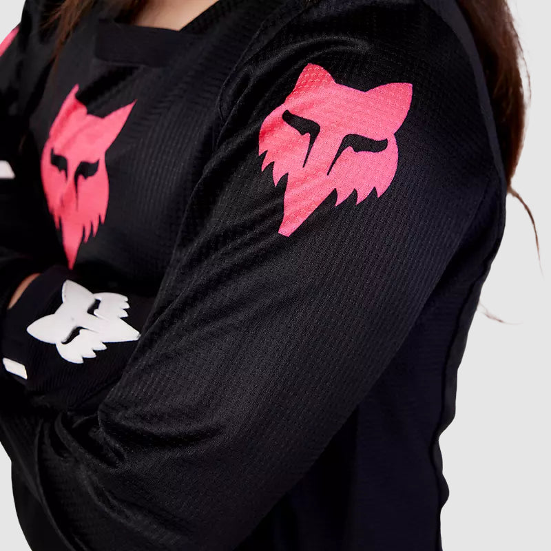Polera Moto Niña 180 Blackout Negro Fox polera moto fox motocross