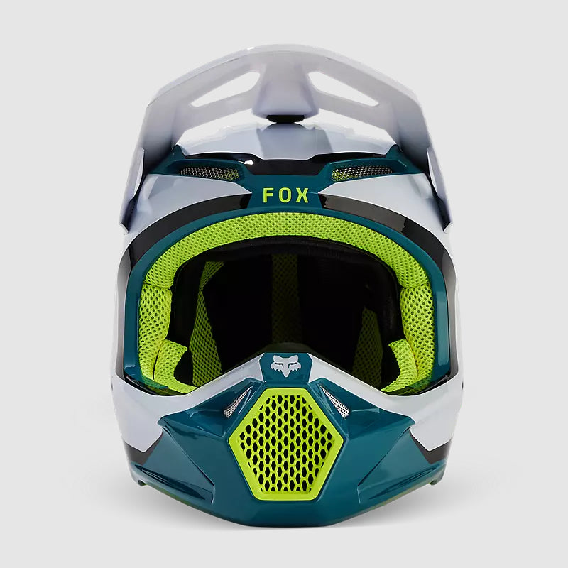Casco Moto V1 Nitro Azul Petroleo Fox