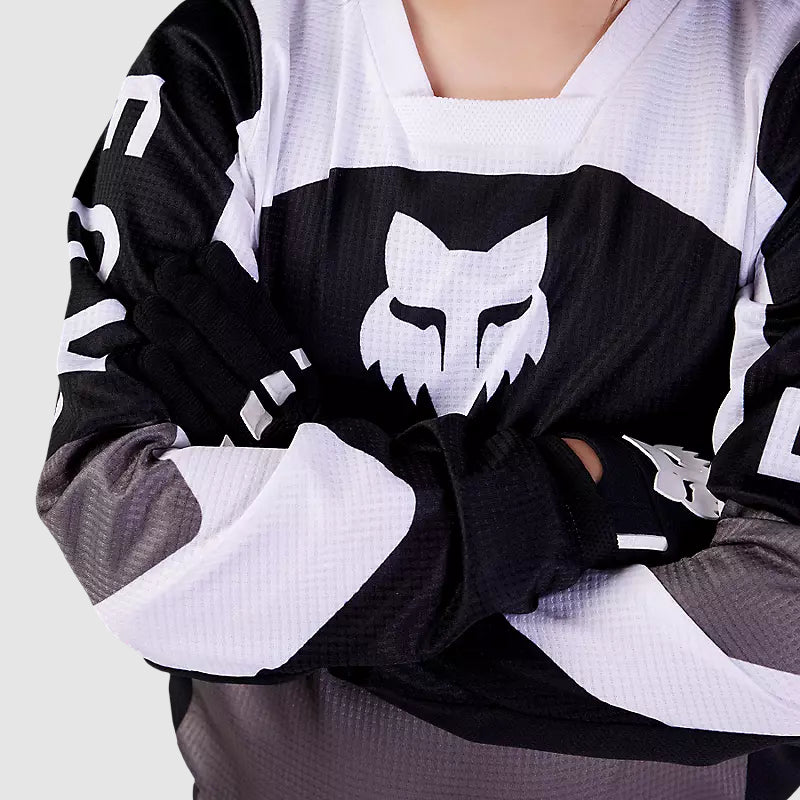 Polera Moto Niño 180 Nitro Negro/Gris Fox polera moto fox motocross