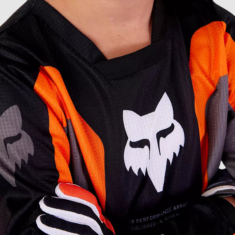 Polera Moto Niño 180 Ballast Negro/Naranjo Fox