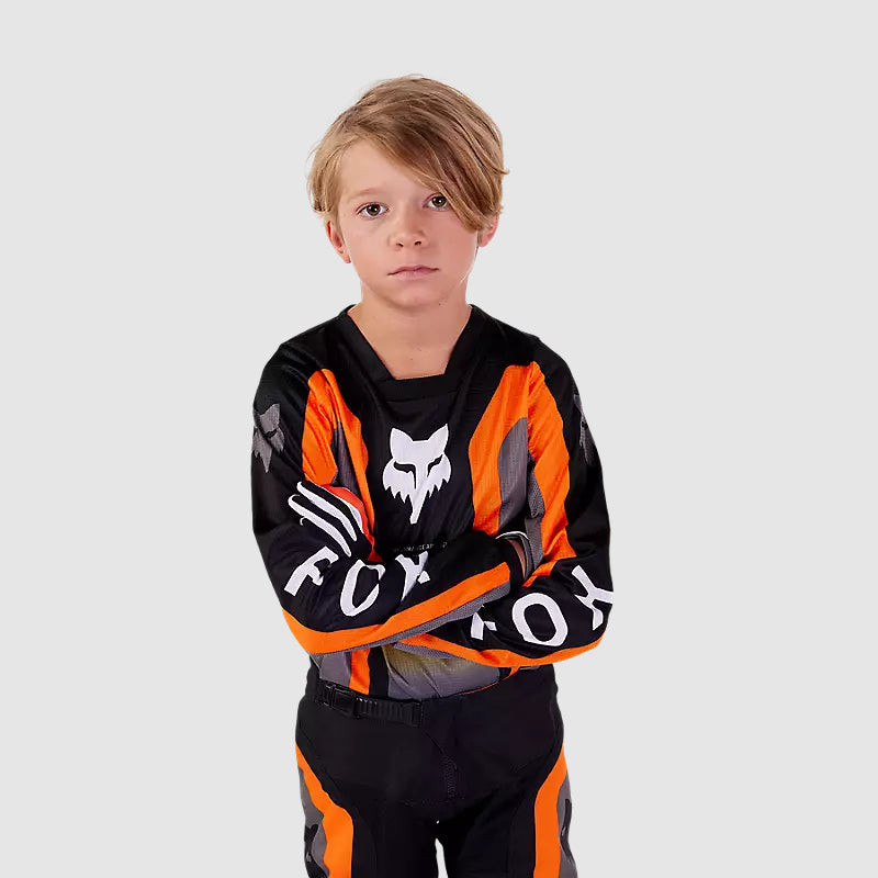 Polera Moto Niño 180 Ballast Negro/Naranjo Fox