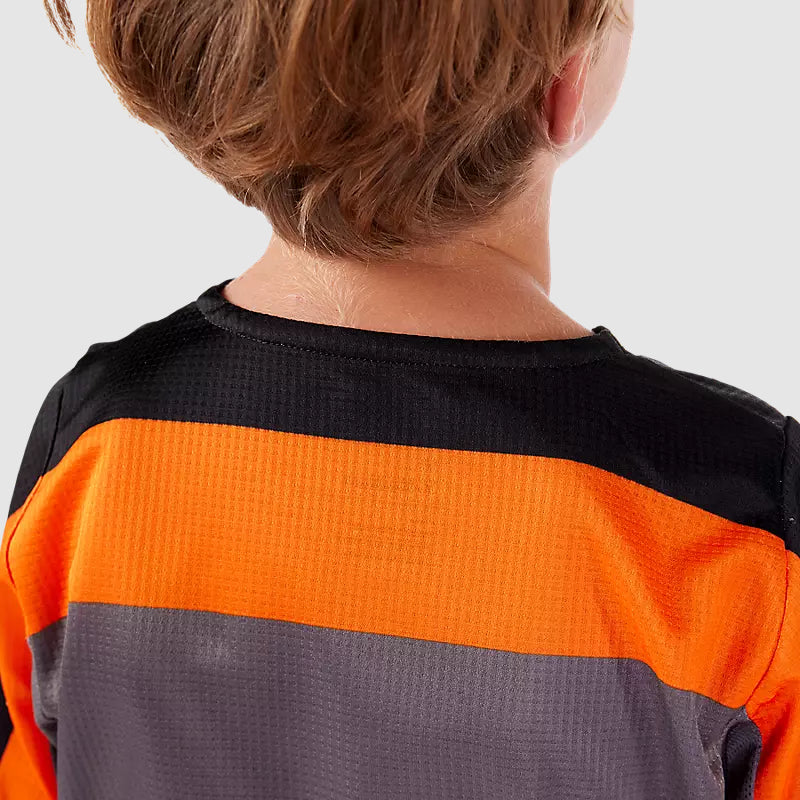 Polera Moto Niño 180 Ballast Negro/Naranjo Fox