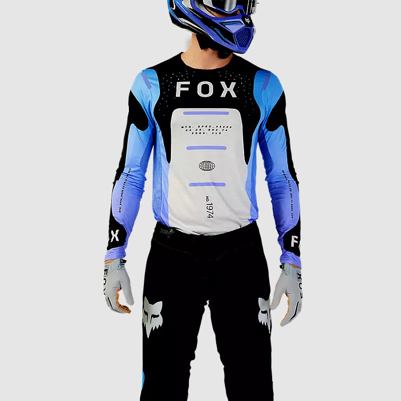 Polera Moto Flexair Magnetic Negro/Lavanda Fox