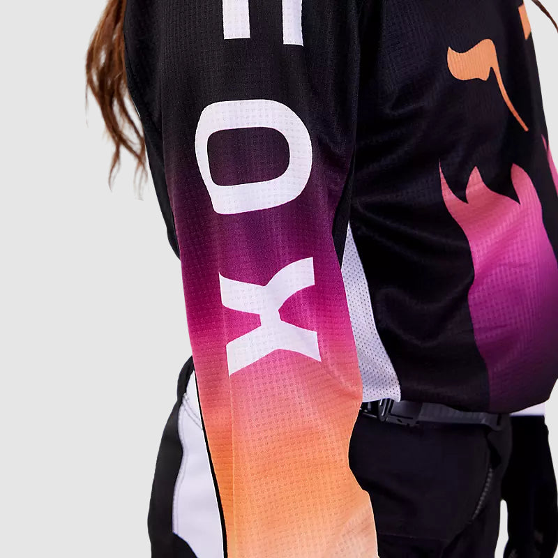 Polera Moto Niña 180 Flora Negro/Rosado Fox polera moto fox motocross