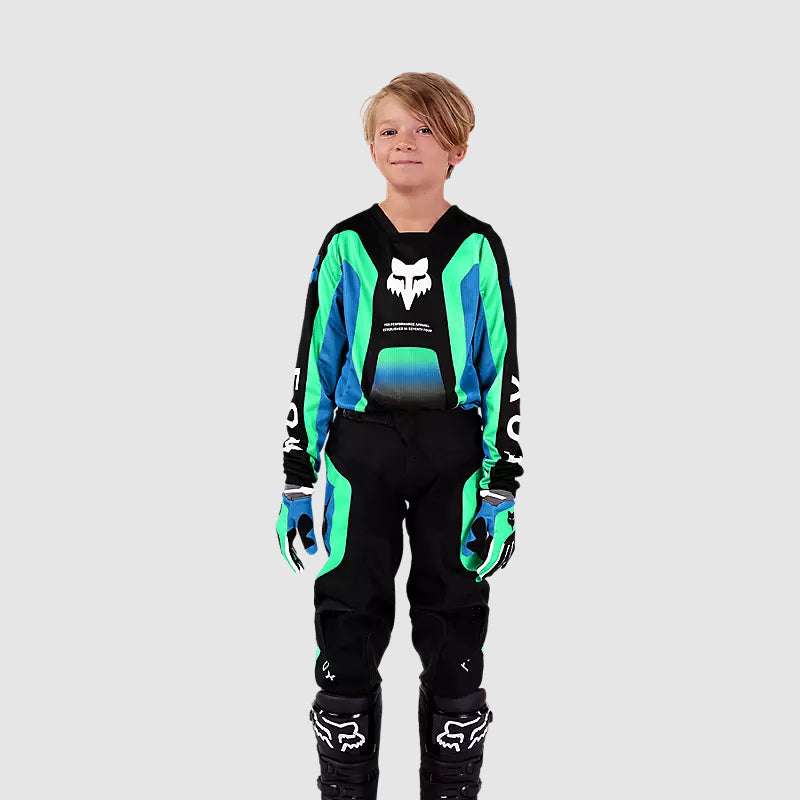 Polera Moto Niño 180 Ballast Negro/Azul Fox