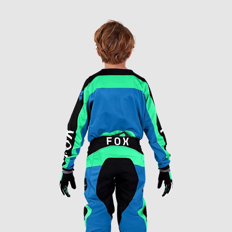 Polera Moto Niño 180 Ballast Negro/Azul Fox polera moto fox motocross