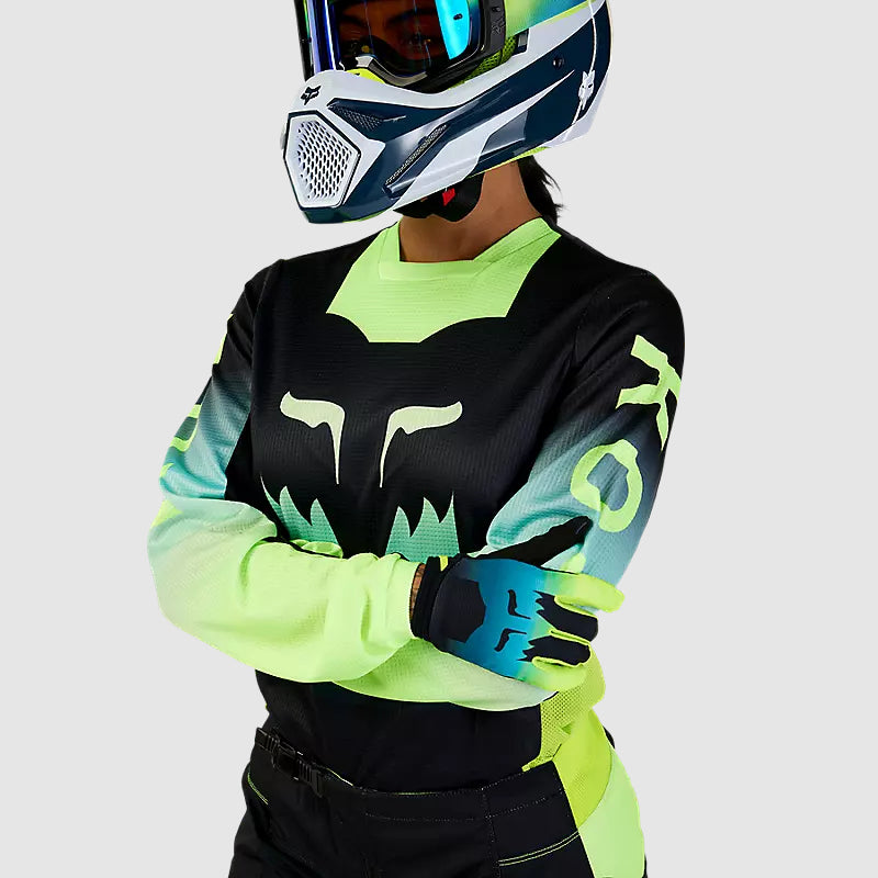 Polera Moto Mujer 180 Flora Negro/Amarillo Fox