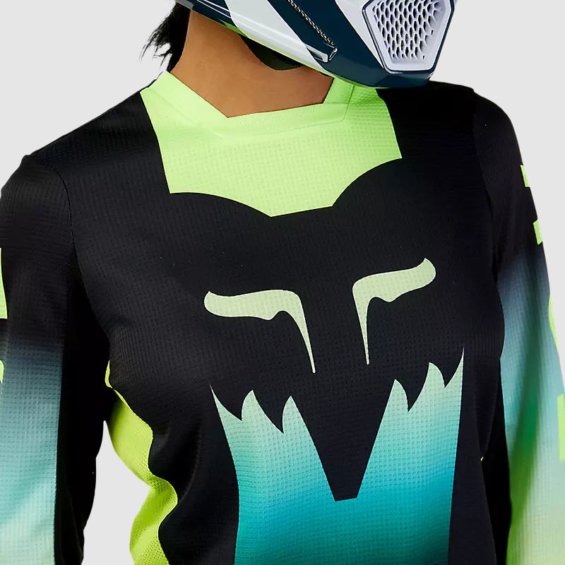 Polera Moto Mujer 180 Flora Negro/Amarillo Fox