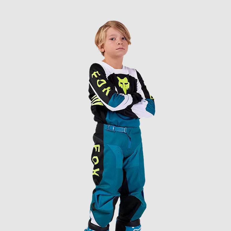 Polera Moto Niño 180 Nitro Azul Petroleo Fox