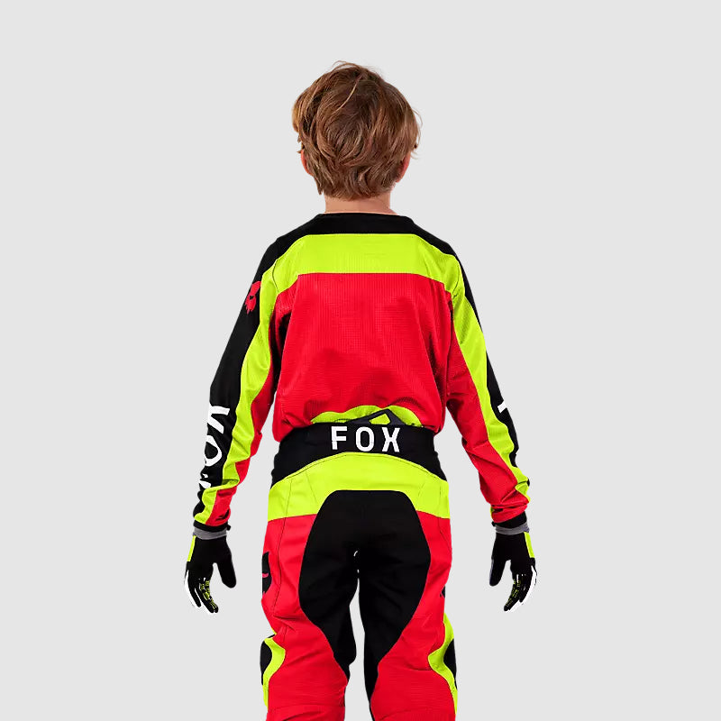 Polera Moto Niño 180 Ballast Rojo/Amarillo Fox polera moto fox motocross