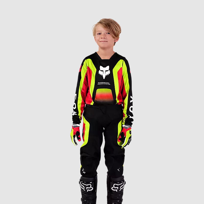 Polera Moto Niño 180 Ballast Rojo/Amarillo Fox