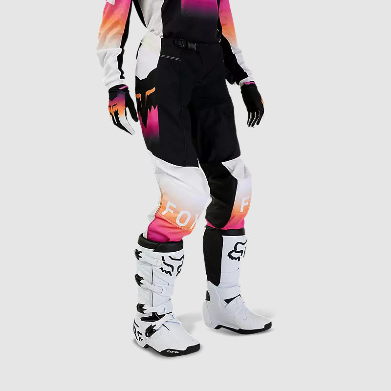 Pantalon Moto Mujer 180 Flora Negro/Rosado Fox